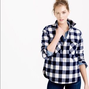 NWOT J. Crew gingham quarter zip